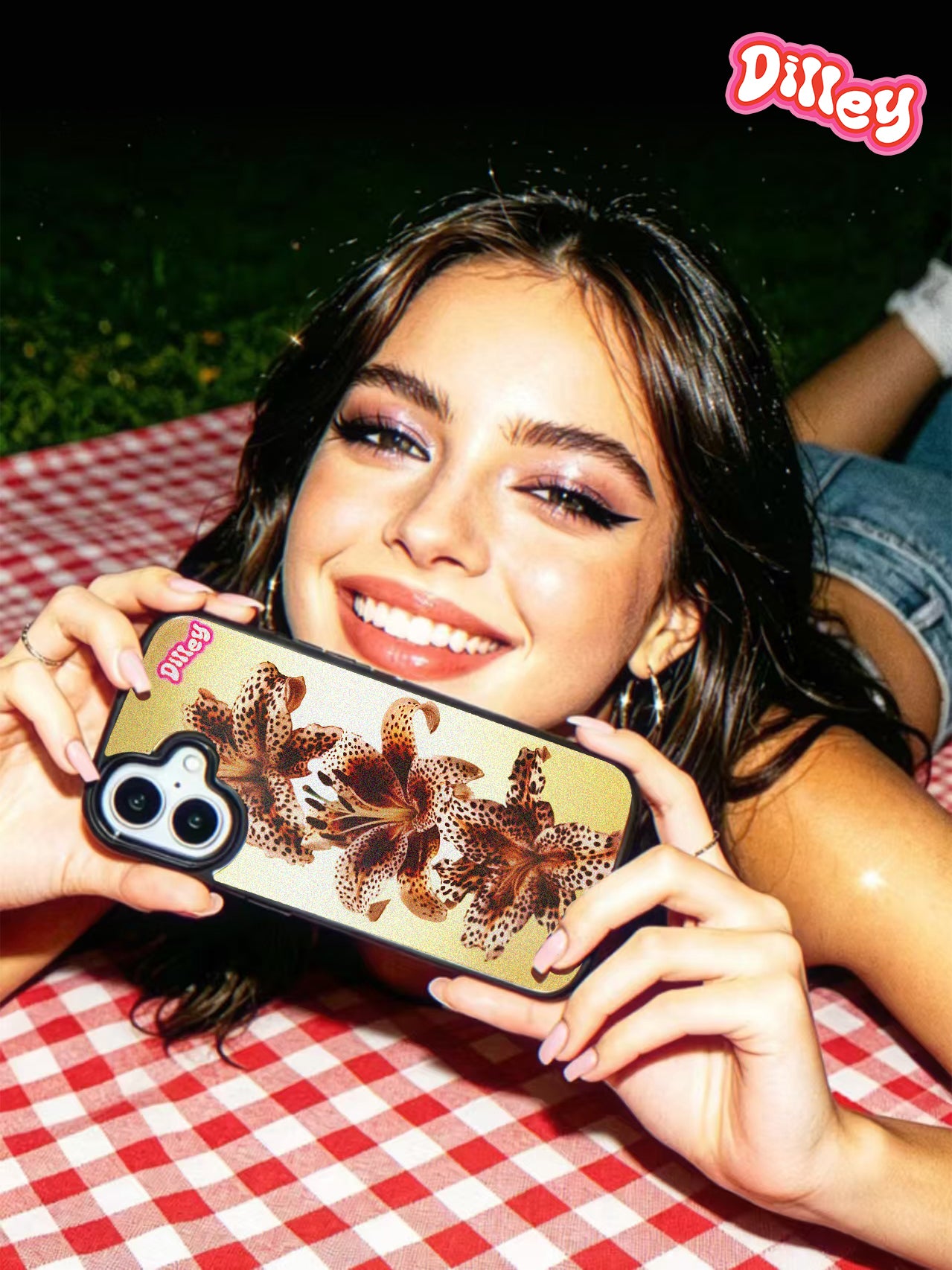 Funda MagSafe para iPhone con lirio leopardo vintage