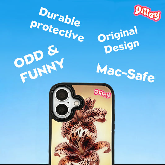 Funda MagSafe para iPhone con lirio leopardo vintage
